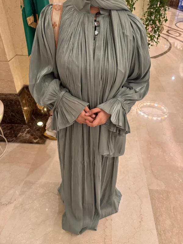 Mint_Tissue_Organza_Full_Sleeve_Abaya_Set_With_Hijab_For_Women