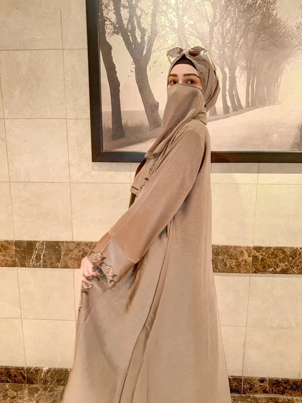 Brown_Rhinestone_Stonework_Elisa_Abaya_With_Hijab_And_Niqab