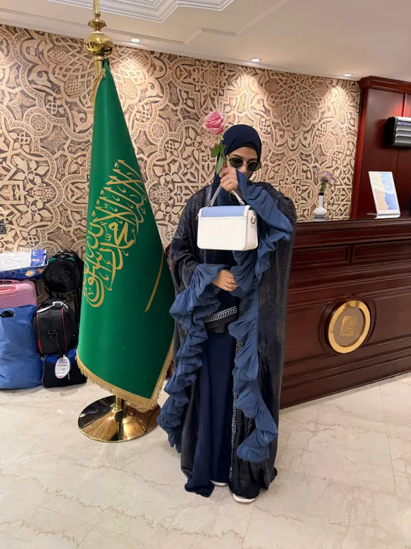 Blue_Organza_Full_Set_Abaya_With_Inner_Slit_And_Hijab_For_Women