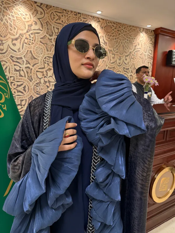 Blue_Organza_Full_Set_Abaya_With_Inner_Slit_And_Hijab_For_Women