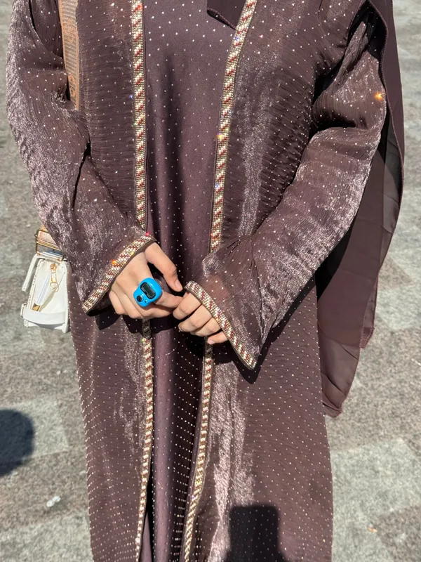 Hazel_Stonework_Shrug_Abaya_With_Inner_Slit_Hijab_For_Women