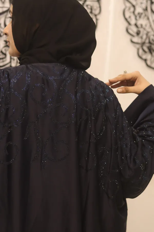 Blue_Tik_Tok_Fabric_Dubai_Style_Abaya_With_Hijab_For_Women