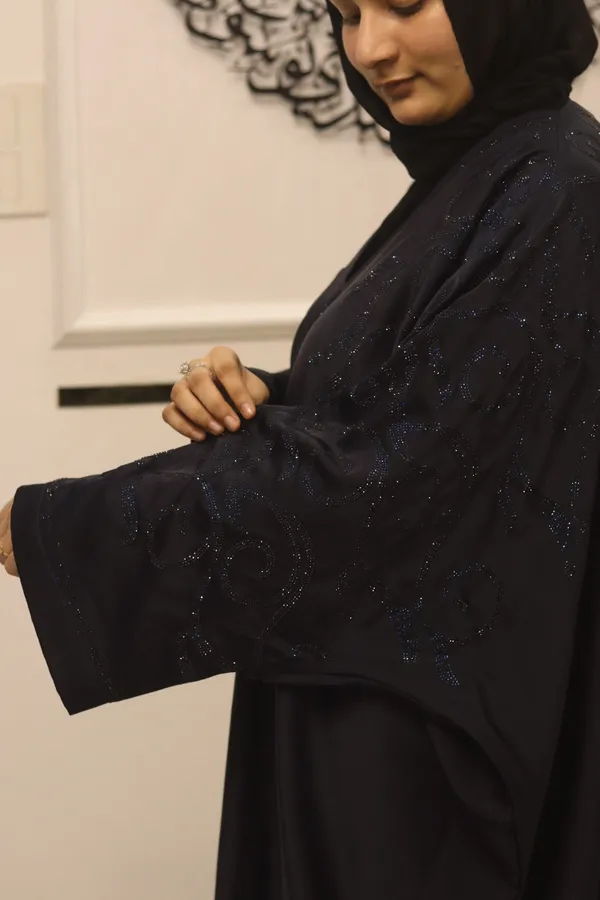 Blue_Tik_Tok_Fabric_Dubai_Style_Abaya_With_Hijab_For_Women