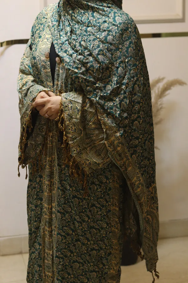 Emerald_Green_Pashmina_Front_Open_Abaya_With_Hijab_For_Women