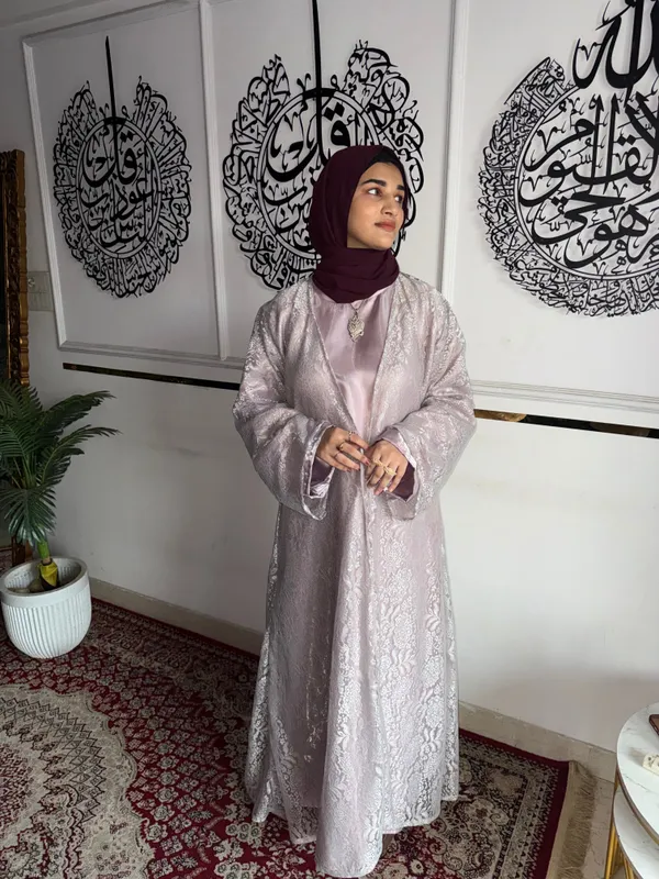 Pink_Metallic_Lace_Shrug_Modest_Evening_Cardigan_For_Women