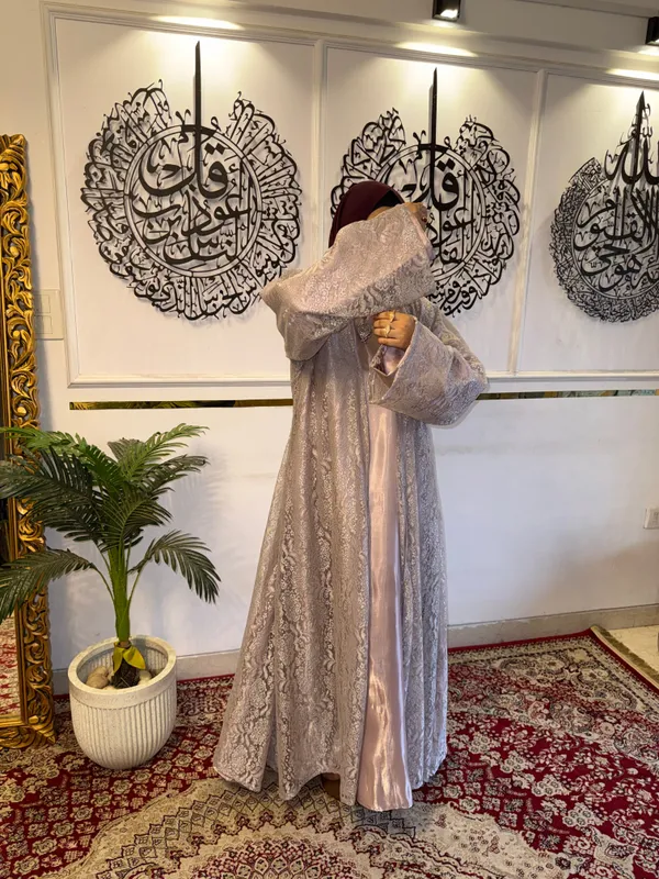 Pink_Metallic_Lace_Shrug_Modest_Evening_Cardigan_For_Women