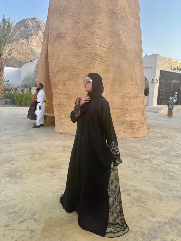 Black_Net_Cutout_Nida_Abaya_With_Hijab_For_Women