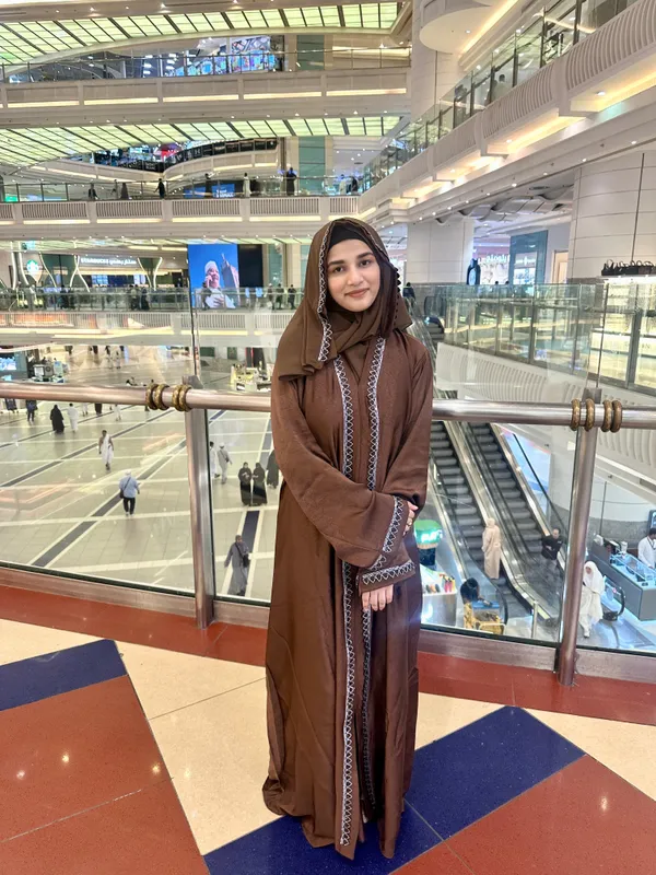 Brown_Nida_Stonework_Abaya_With_Hijab_For_Women