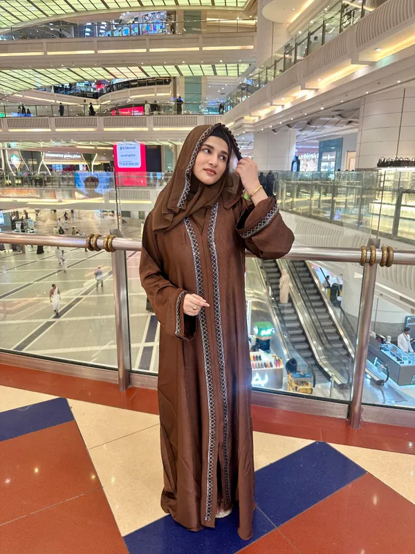 Brown_Nida_Stonework_Abaya_With_Hijab_For_Women