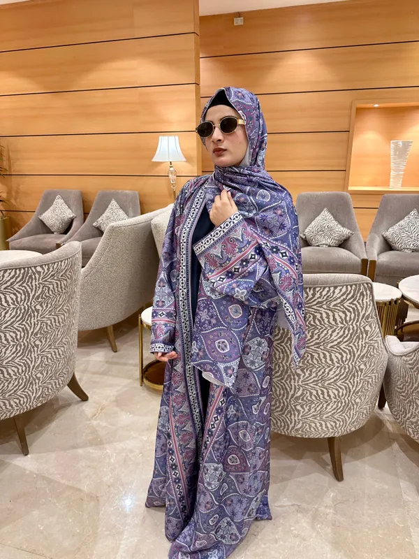 Lilac_Nida_Full_Set_Abaya_With_Matching_Hijab_For_Women