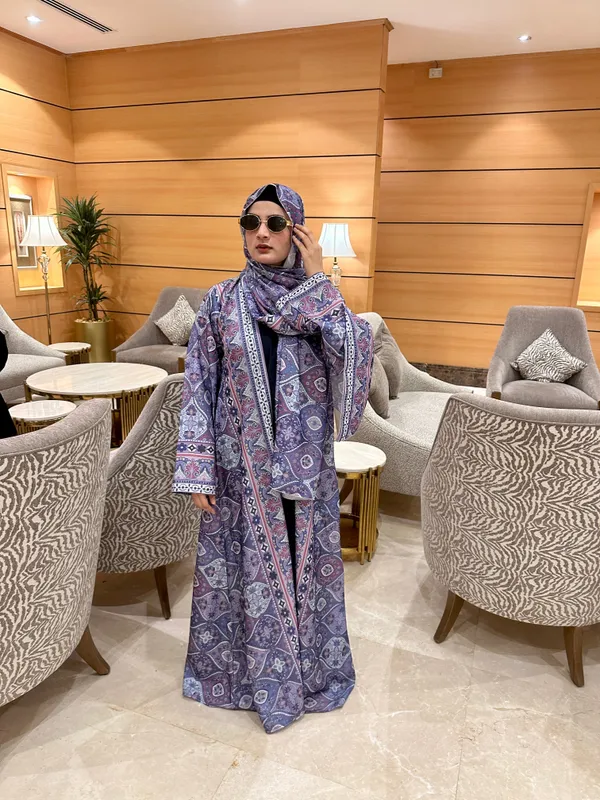 Lilac_Nida_Full_Set_Abaya_With_Matching_Hijab_For_Women