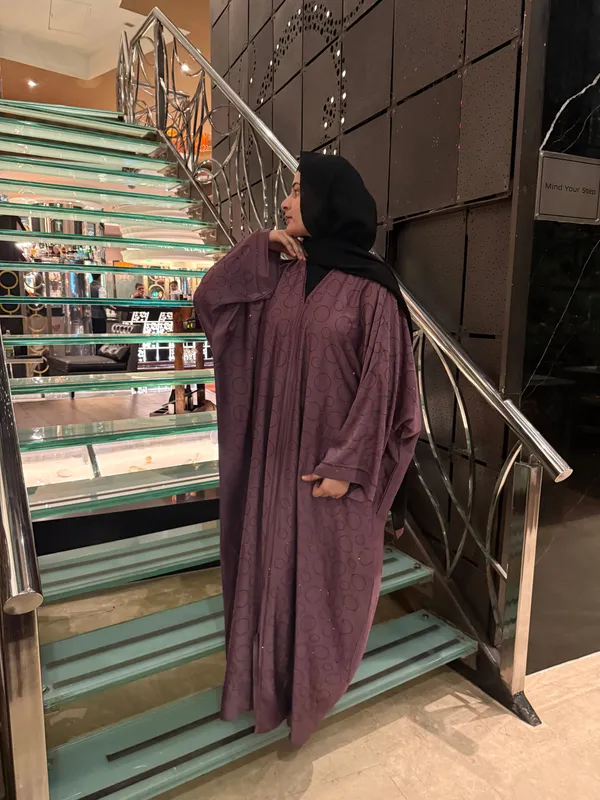 Purple_Tik_Tok_Fabric_Rhinestone_Embellished_Abaya_For_Women