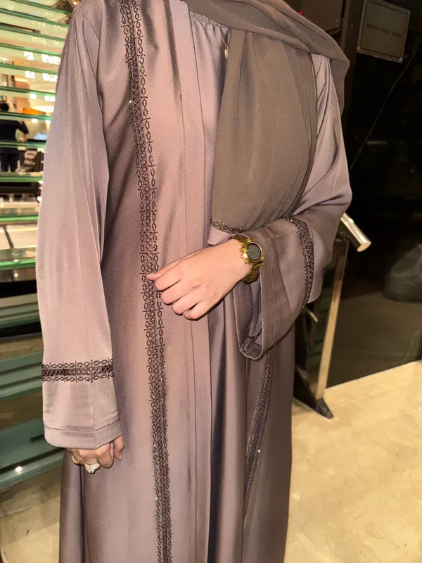 Mauve_Rhinestone_Stonework_Full_Set_Abaya_With_Hijab_For_Women