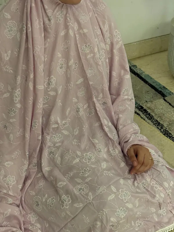 Lavender_Rayon_Cotton_Modest_Mid_Length_One_Piece_For_Women