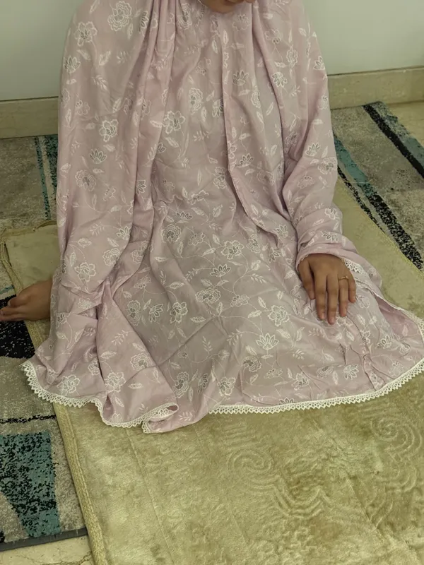 Lavender_Rayon_Cotton_Modest_Mid_Length_One_Piece_For_Women