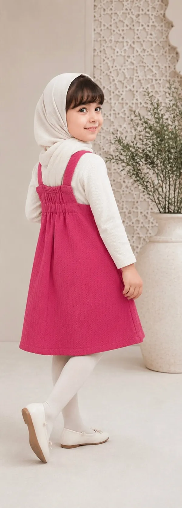 Magenta_Cotton_Pinafore_Dress_Set_For_Girls