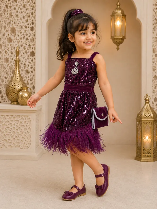 Plum_Shimmer_Dress_For_Girls