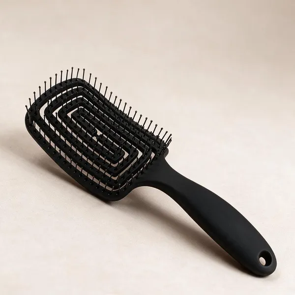 Cevonix_Black_Curved_Vented_Detangling_Hair_Brush