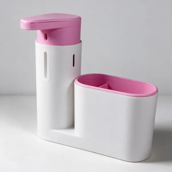 Metal_Pink_Sink_Organizer_With_Soap_Dispenser