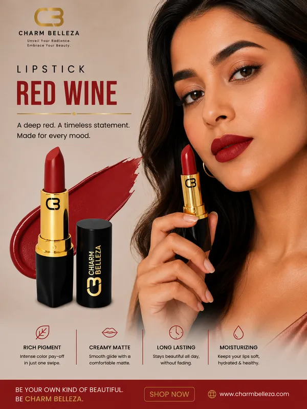 Charm_Belleza_Red_Wine_Creamy_Matte_Lipstick