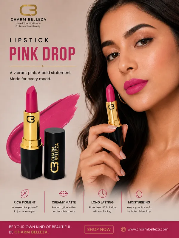 Charm_Belleza_Pink_Drop_Vibrant_Pink_Lipstick
