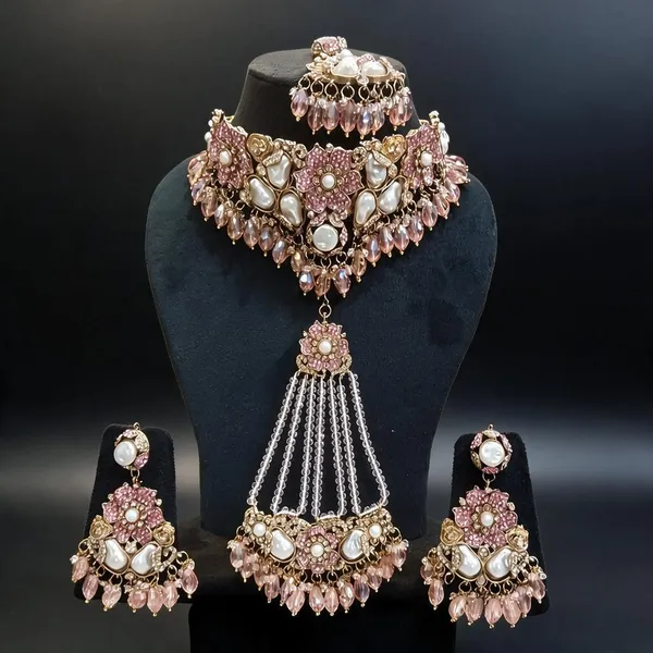 Gold_Tone_Copper_Brass_Floral_Pearl_Bridal_Jewellery_Set_For_Women