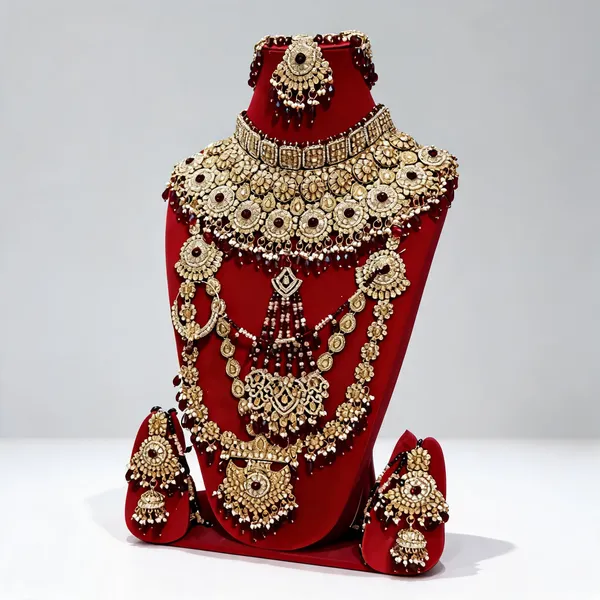 Gold_Tone_Copper_Brass_Pearl_Stone_Studded_Bridal_Jewellery_Set_For_Women