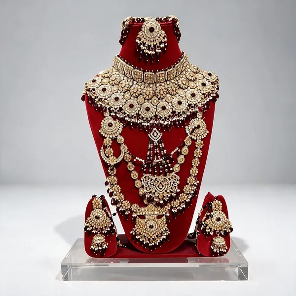Gold_Tone_Copper_Brass_Pearl_Stone_Studded_Bridal_Jewellery_Set_For_Women