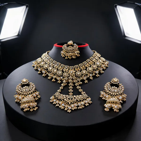 Gold_Tone_Copper_Brass_Pearl_Stone_Studded_Bridal_Jewellery_Set_For_Women
