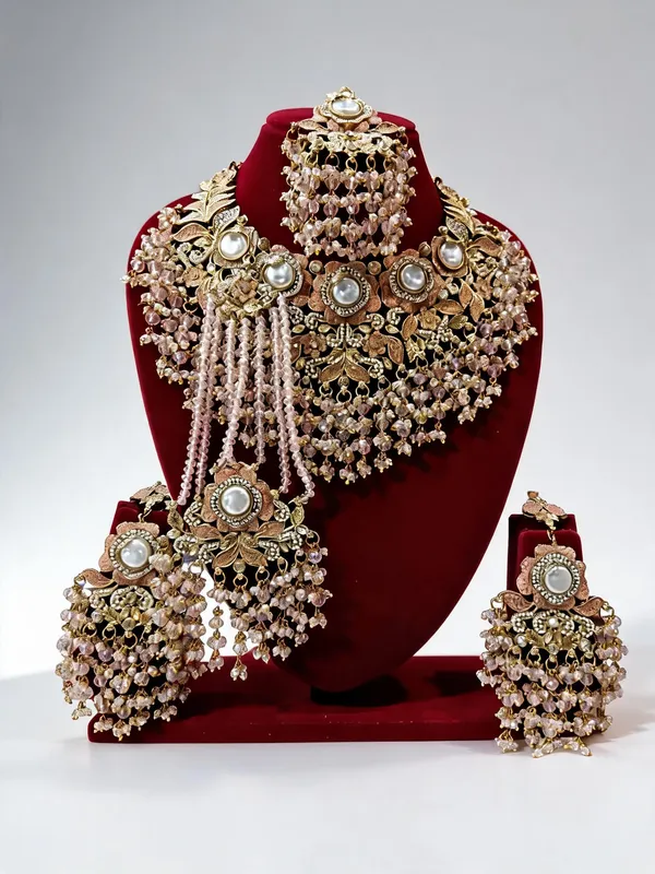 Gold_Tone_Copper_Brass_Pearl_Kundan_Bridal_Necklace_Set_For_Women
