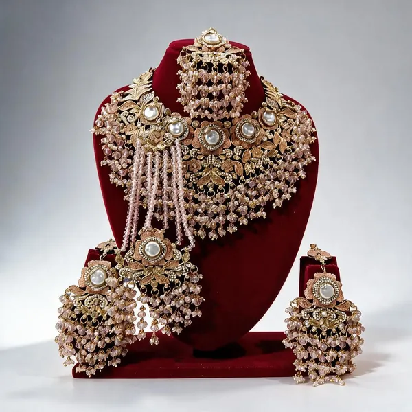 Gold_Tone_Copper_Brass_Pearl_Kundan_Bridal_Necklace_Set_For_Women