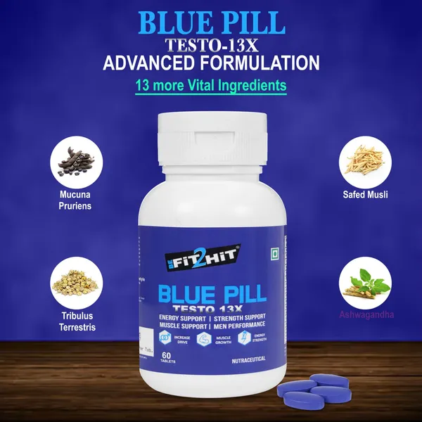 Be_Fit2Hit_Blue_Pill_Testo_13X_Advanced_Testosterone_Booster_For_Energy_Strength_Men_S_Performance_60_Tablets