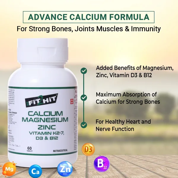 Be_Fit2Hit_Calcium_Citrate_For_Men_And_Women_With_Vitamin_D3_Magnesium_Zinc_B12_Bone_Strength_Joint_Muscle_Support_High_Absorption_60_Veg_Tablets