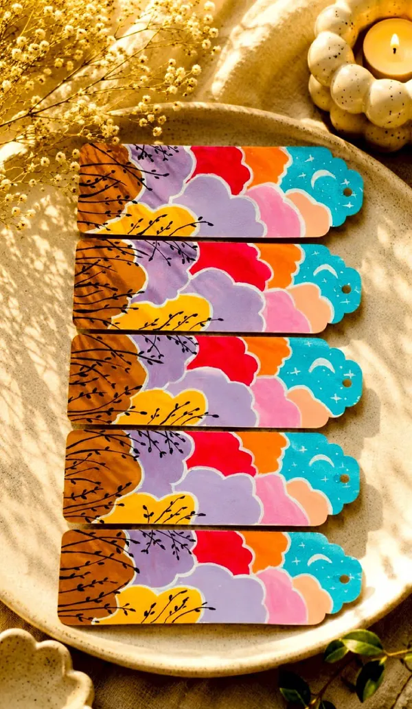Floral_Nature_Pattern_Hand-Painted_Paper_Bookmarks