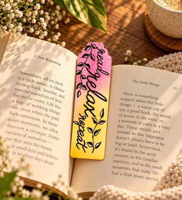 Pink_Yellow_Floral_Vine_Bookmark_Set_Of_2