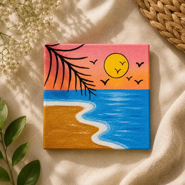 Canvas_Board_Coastal_Beach_Scene_Mini_Wall_Art