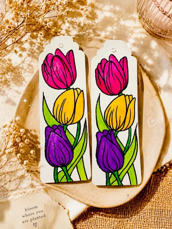 Multicolor_Hand-Painted_Floral_Bookmark_Set_of_2