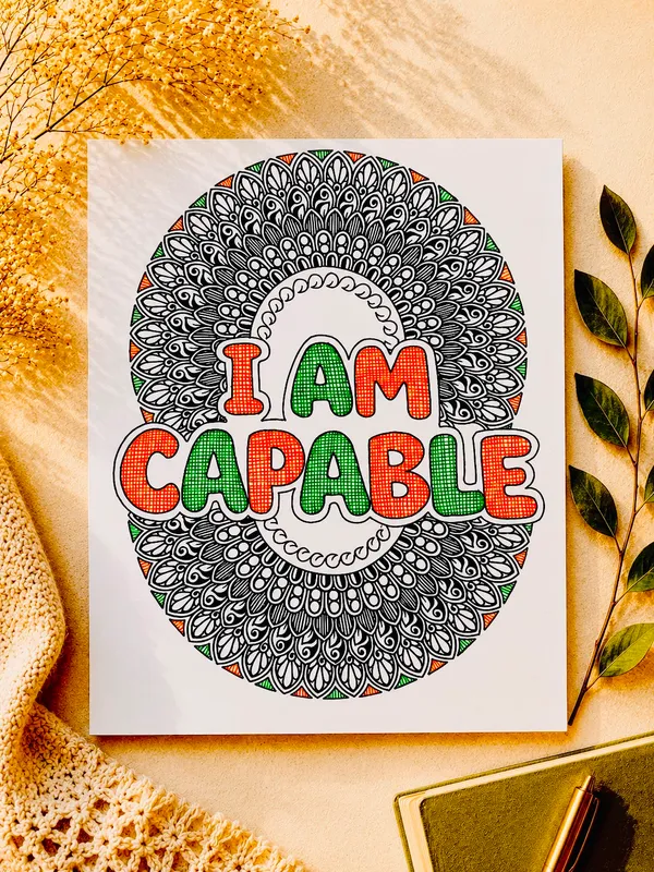 I_Am_Capable_Mandala_Colouring_Art_Print