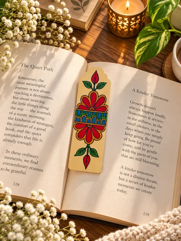 Hand-Painted_Floral_Bookmark_Set_Of_2