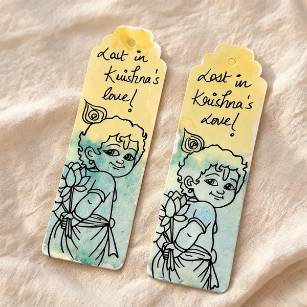 Krishna_Illustration_Lost_In_Love_Paper_Bookmark