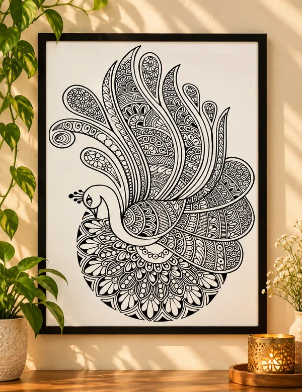 Peacock_Hand-Drawn_Mandala_Wall_Art