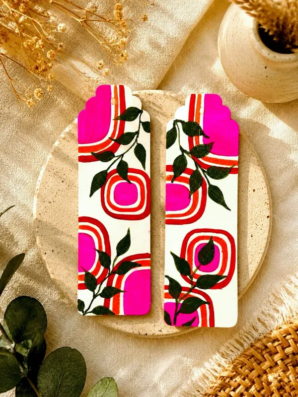 Pink_Floral_Geometric_Printed_300_Gsm_Paper_Bookmark