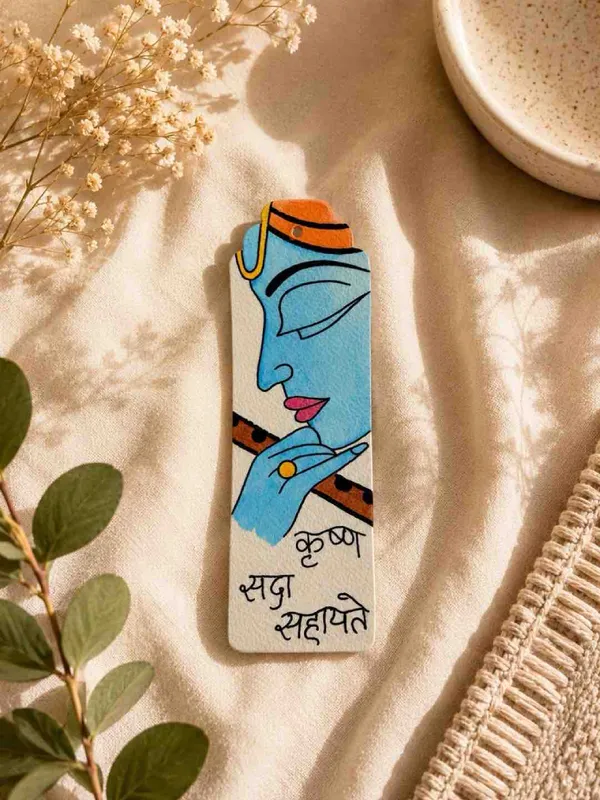 Hand-Painted_Krishna_Wooden_Bookmark