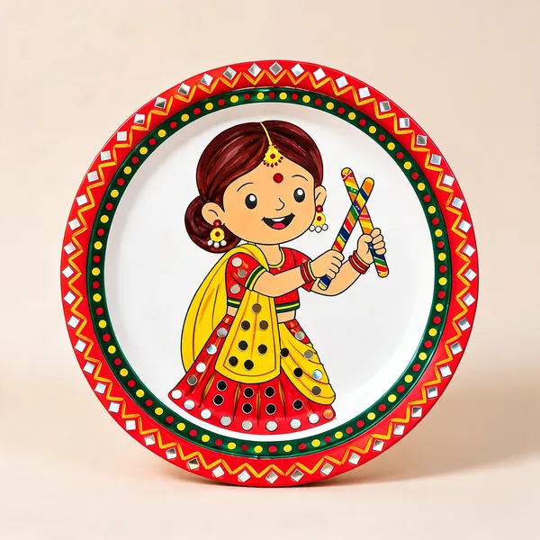 Festive_Dandiya_Girl_Decorative_Disk