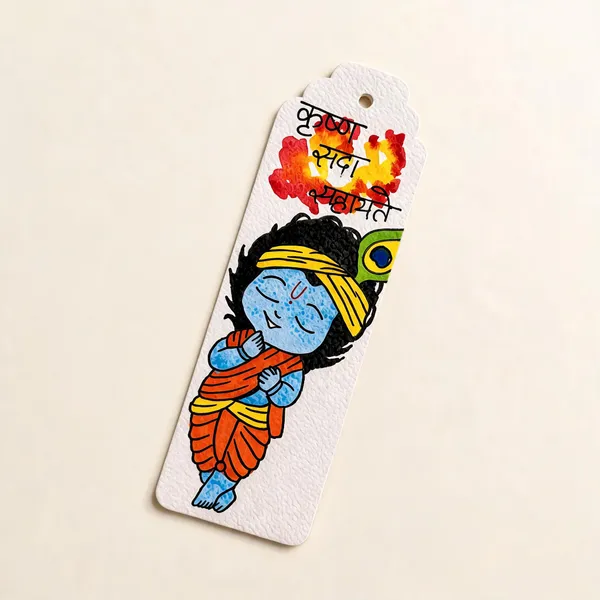 Hand-Painted_Krishna_Paper_Bookmark
