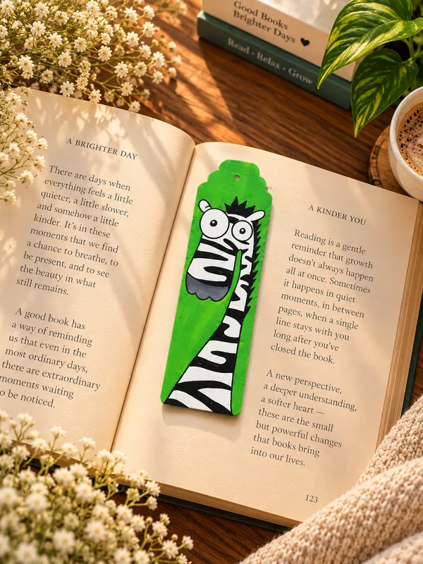 Green_Zebra_Cartoon_Bookmark__Set_Of_2