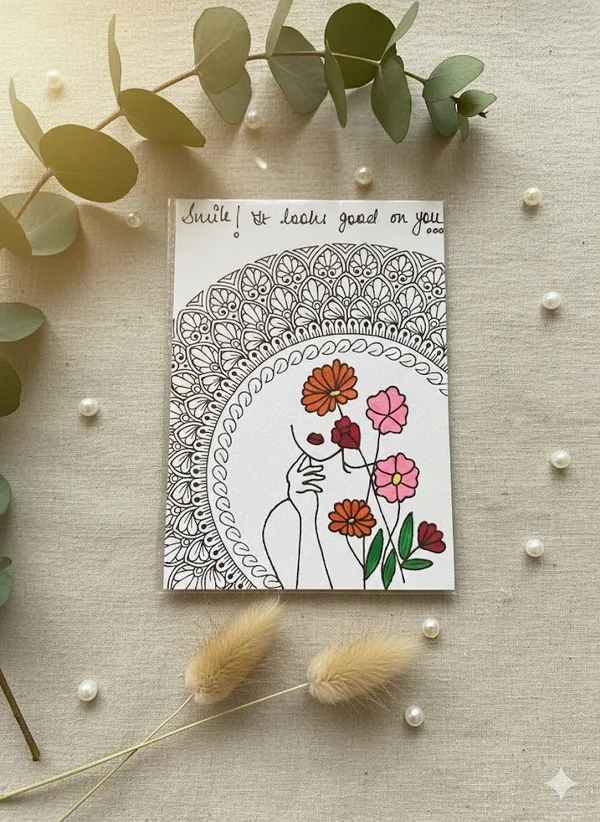 Illustrated_Floral_Woman_Portrait_Art_Card