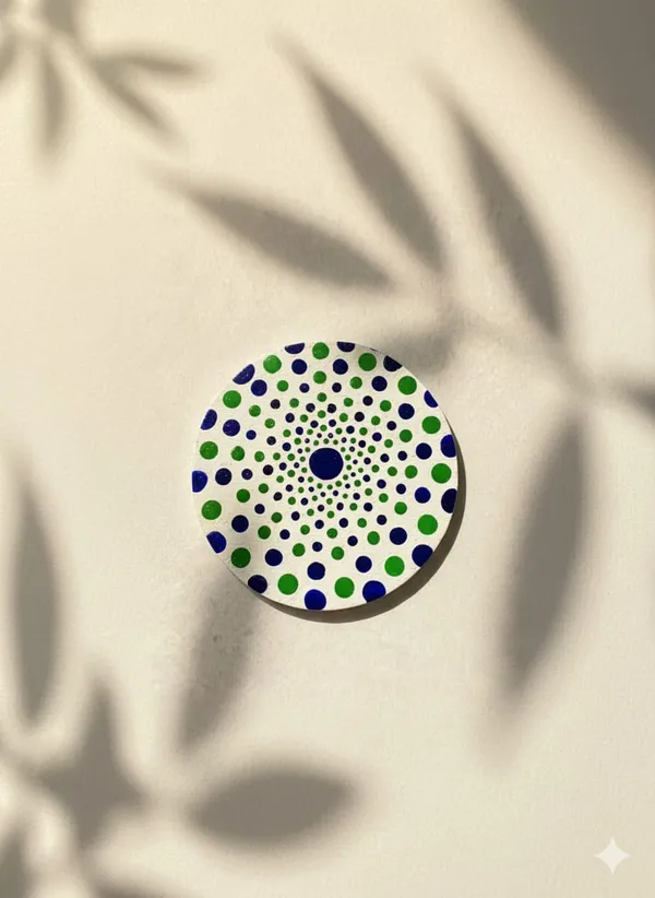 Wooden_Mdf_Blue_Green_Concentric_Dot_Round_Decorative_Plate