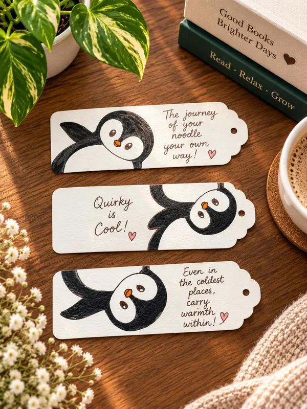 Penguin_Quote_Illustrated_300_Gsm_Paper_Bookmark