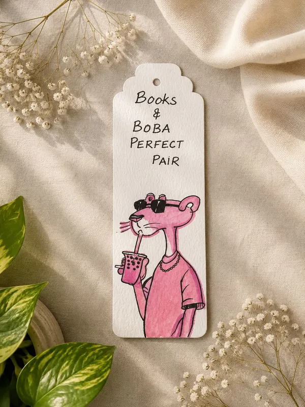 Books_And_Boba_Illustrated_Paper_Bookmark